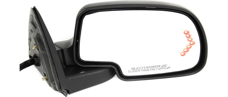 Driver and Passenger Side Mirrors, Power, Heated, Manual Folding, with 1 Paintable and 1 Textured Black Cap, Standard Type, with Additional Paint To Match Cap, Old Body Style