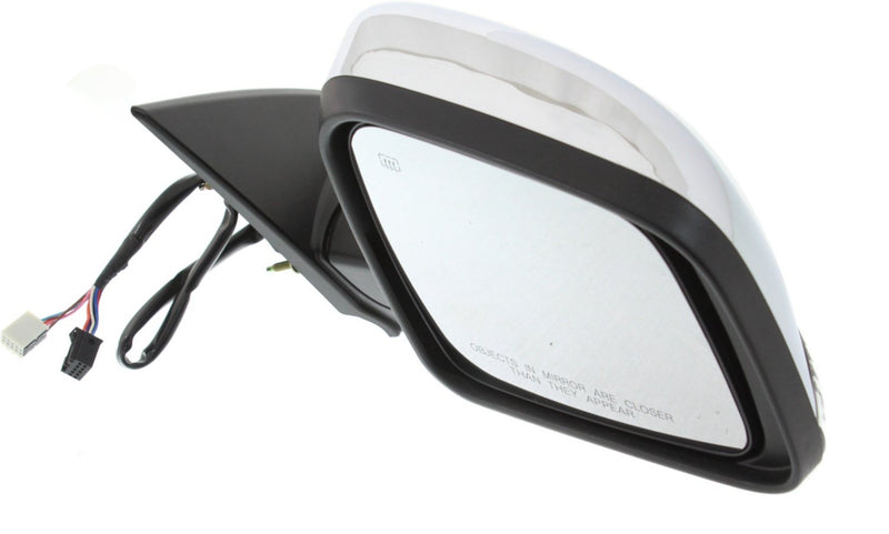 Driver and Passenger Side Mirrors, Power, Heated, Manual Folding, Chrome, In-housing Signal Light, without Blind Spot Feature | CH1321377,CH1320377