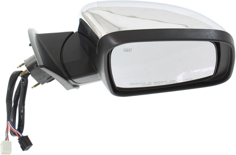 Driver and Passenger Side Mirrors, Power, Heated, Manual Folding, Chrome, In-housing Signal Light, without Blind Spot Feature | CH1321377,CH1320377