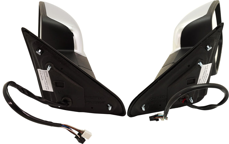 Driver and Passenger Side Mirrors, Non-Towing, Power, Power Folding, Heated, Chrome, In-housing Signal Light, Without memory, With Puddle Light, Without Auto-Dimming, Without Blind Spot Feature