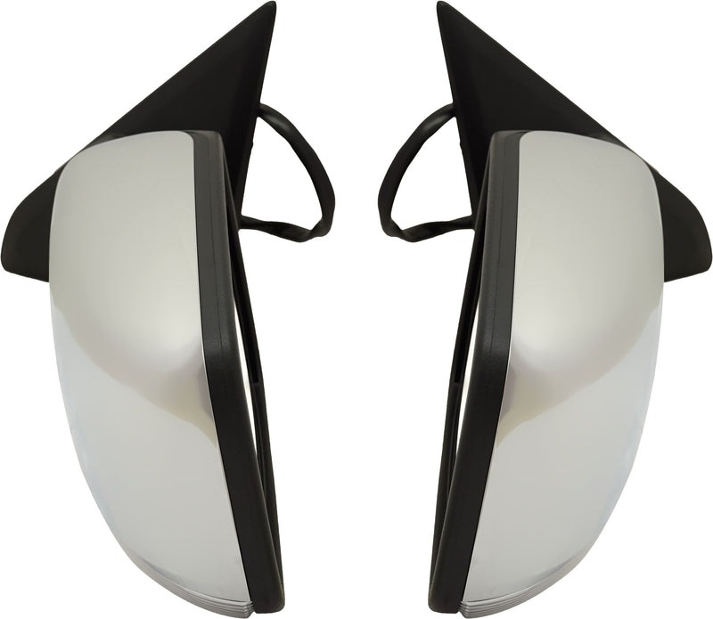 Driver and Passenger Side Mirrors, Non-Towing, Power, Power Folding, Heated, Chrome, In-housing Signal Light, Without memory, With Puddle Light, Without Auto-Dimming, Without Blind Spot Feature