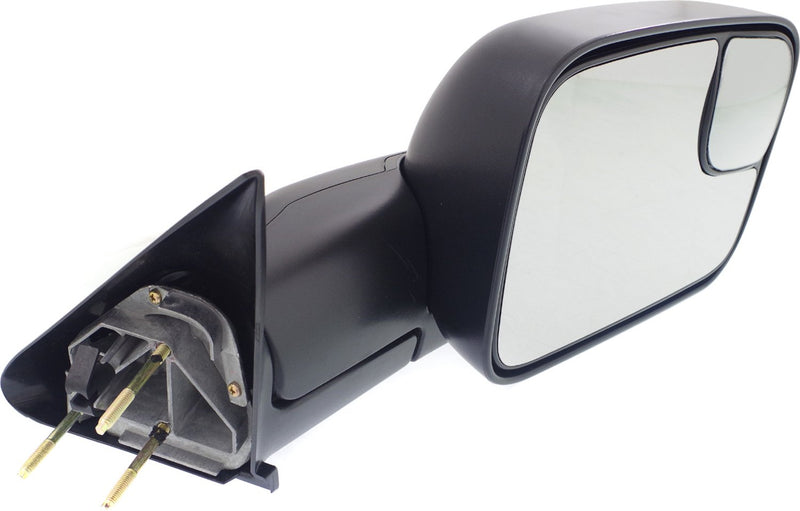 Driver and Passenger Side Towing Mirrors, Manual Adjust, Non-Heated, Manual Folding, Textured Black, with Blind Spot Glass and Brackets, Old Body Style | CH1320332,CH1321332