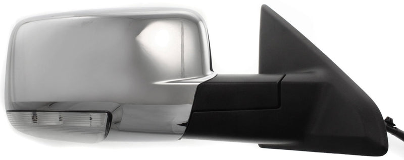 Driver and Passenger Side Mirrors, Non-Towing, Power, Manual Folding, Heated, Chrome, In-housing Signal Light, With memory, With Puddle Light, Without Auto-Dimming, Without Blind Spot Feature | CH1320292,CH1321292