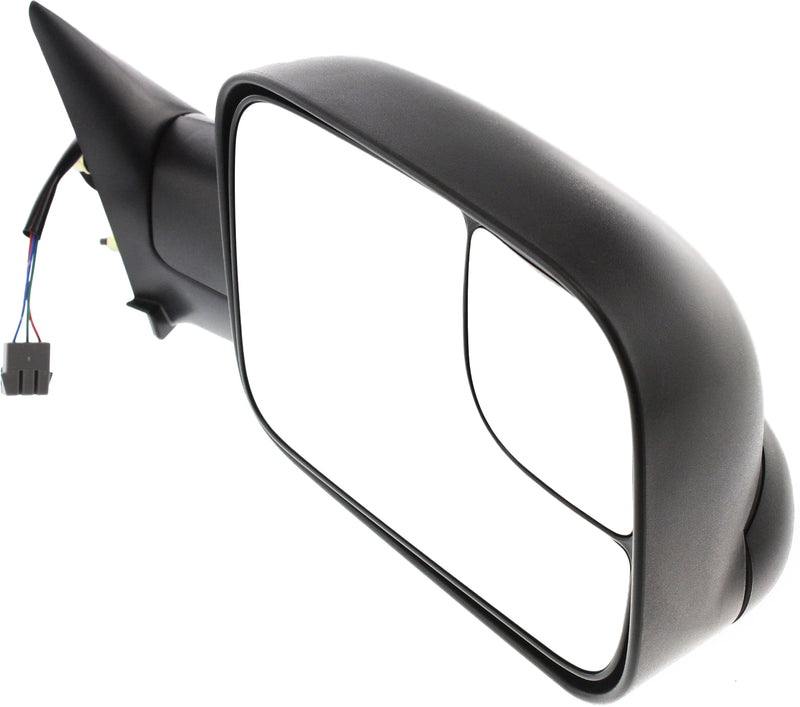 Driver and Passenger Side Towing Mirrors, Power, Non-Heated, Manual Folding, Textured Black, with Blind Spot Glass and Brackets, Old Body Style