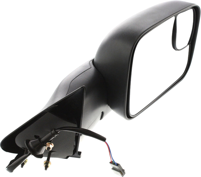Driver and Passenger Side Towing Mirrors, Power, Non-Heated, Manual Folding, Textured Black, with Blind Spot Glass and Brackets, Old Body Style