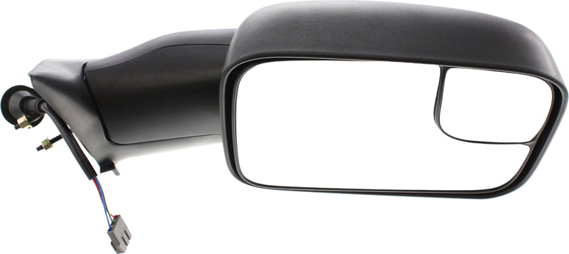 Driver and Passenger Side Towing Mirrors, Power, Non-Heated, Manual Folding, Textured Black, with Blind Spot Glass and Brackets, Old Body Style