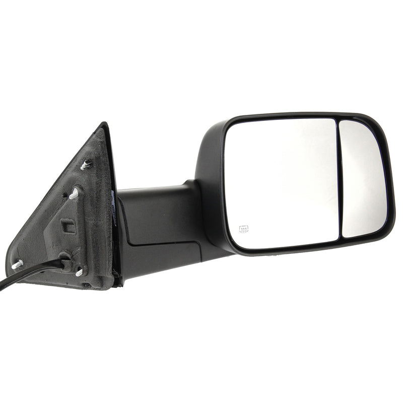 Driver and Passenger Side Towing Mirror, Power, Manual Folding, Heated, Textured Black, In-housing Signal Light, Without memory, With Puddle Light, Without Auto-Dimming, With Blind Spot Glass | CH1321350,CH1320350