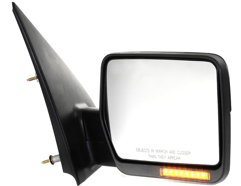 Driver and Passenger Side Mirrors, Power, Heated, Manual Folding, Textured Black, In-housing Signal Light, New Body Style