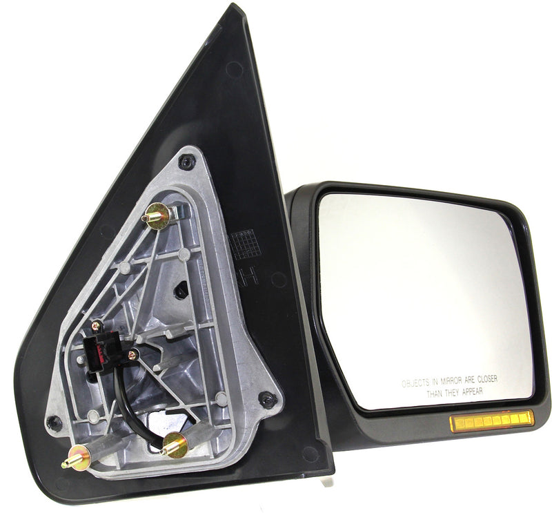 Driver and Passenger Side Mirrors, Power, Heated, Manual Folding, Textured Black, In-housing Signal Light, New Body Style