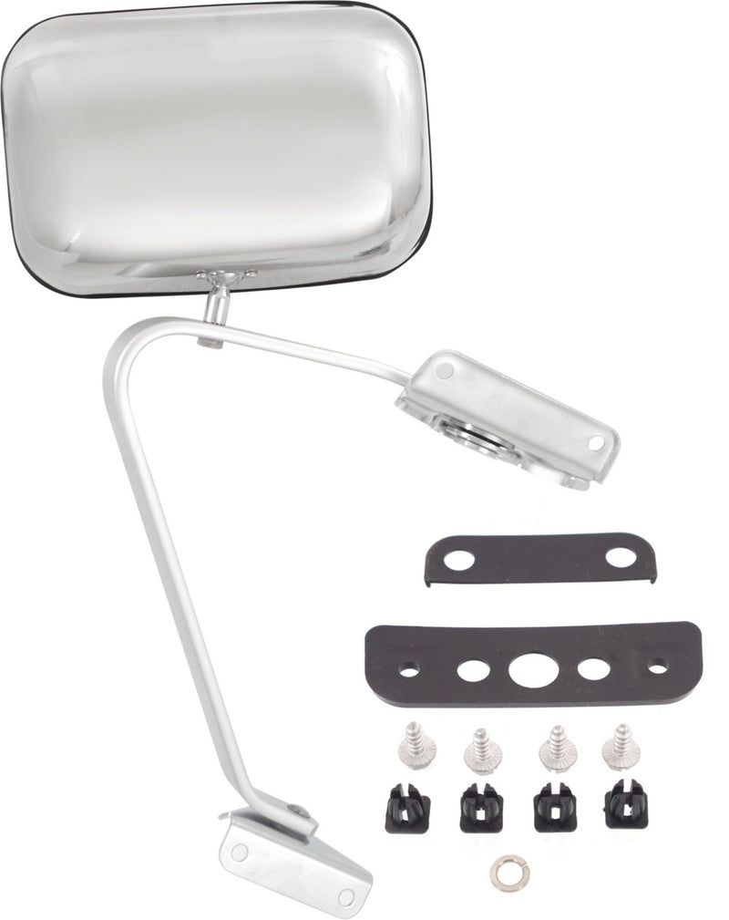 Driver and Passenger Side Non-Towing Mirrors, Manual Adjust, Manual Folding, Non-Heated, Polished, Without Signal Light, Without memory, Without Puddle Light, Without Auto-Dimming