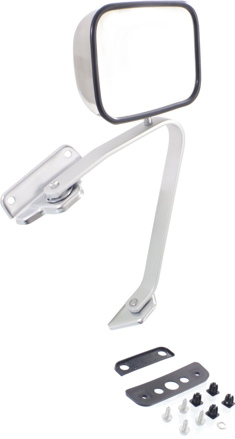 Driver and Passenger Side Non-Towing Mirrors, Manual Adjust, Manual Folding, Non-Heated, Polished, Without Signal Light, Without memory, Without Puddle Light, Without Auto-Dimming