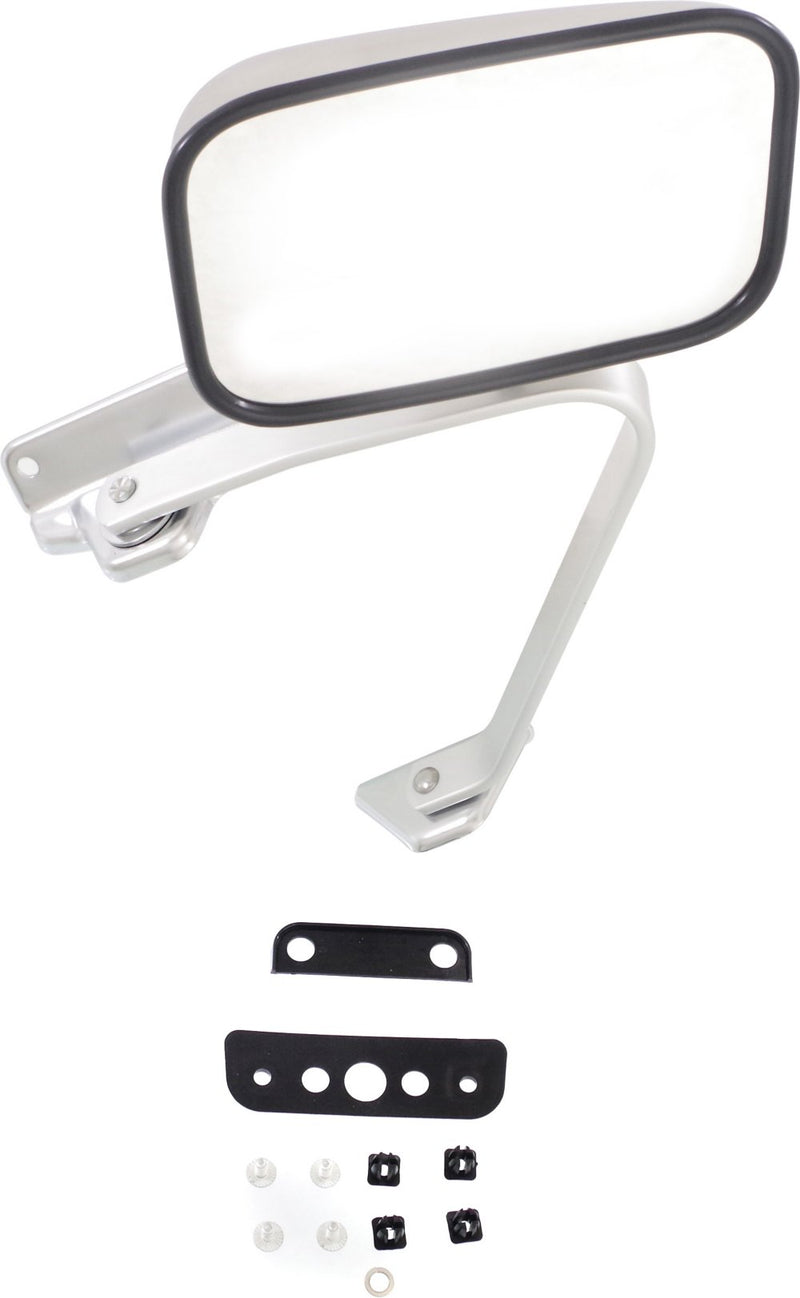 Driver and Passenger Side Non-Towing Mirrors, Manual Adjust, Manual Folding, Non-Heated, Polished, Without Signal Light, Without memory, Without Puddle Light, Without Auto-Dimming