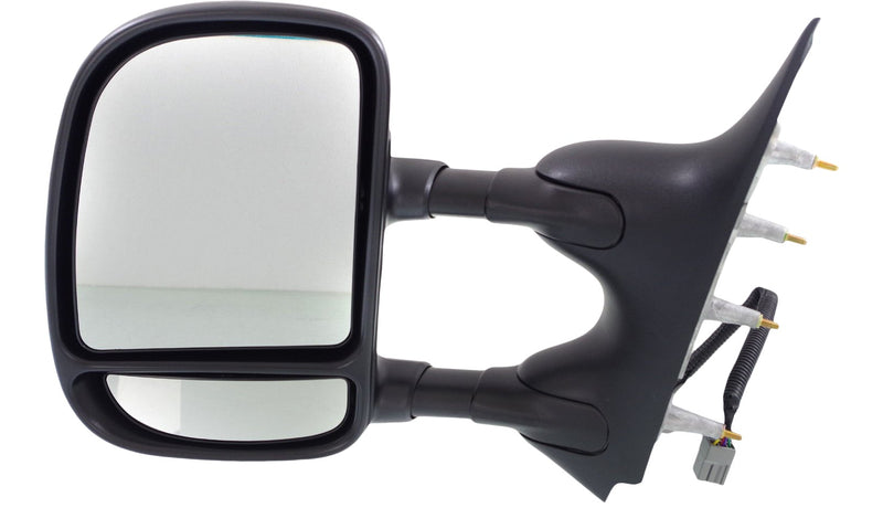 Driver and Passenger Side Towing Mirrors, Power, Manual Folding, Non-Heated, Textured Black, Without Signal Light, Without memory, Without Puddle Light, Without Auto-Dimming | FO1320329,FO1321329