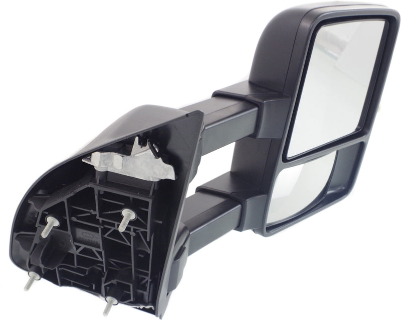Driver and Passenger Side Towing Mirrors, Manual Adjust, Non-Heated, Manual Folding, Textured Black, with Blind Spot Glass, Dual Glass | FO1320340,FO1321340
