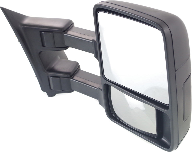 Driver and Passenger Side Towing Mirrors, Manual Adjust, Non-Heated, Manual Folding, Textured Black, with Blind Spot Glass, Dual Glass | FO1320340,FO1321340
