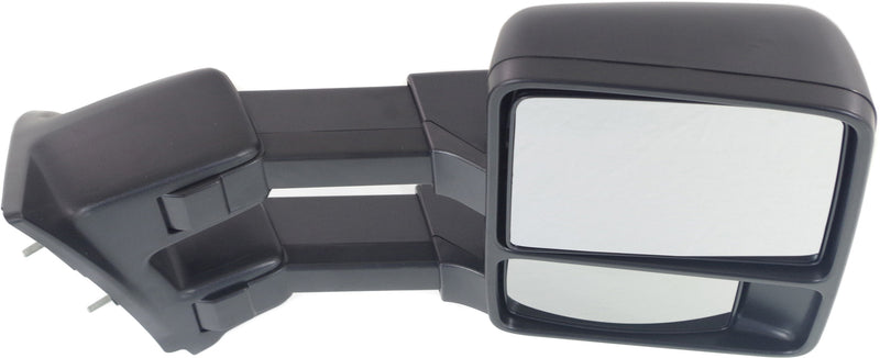 Driver and Passenger Side Towing Mirrors, Manual Adjust, Non-Heated, Manual Folding, Textured Black, with Blind Spot Glass, Dual Glass | FO1320340,FO1321340