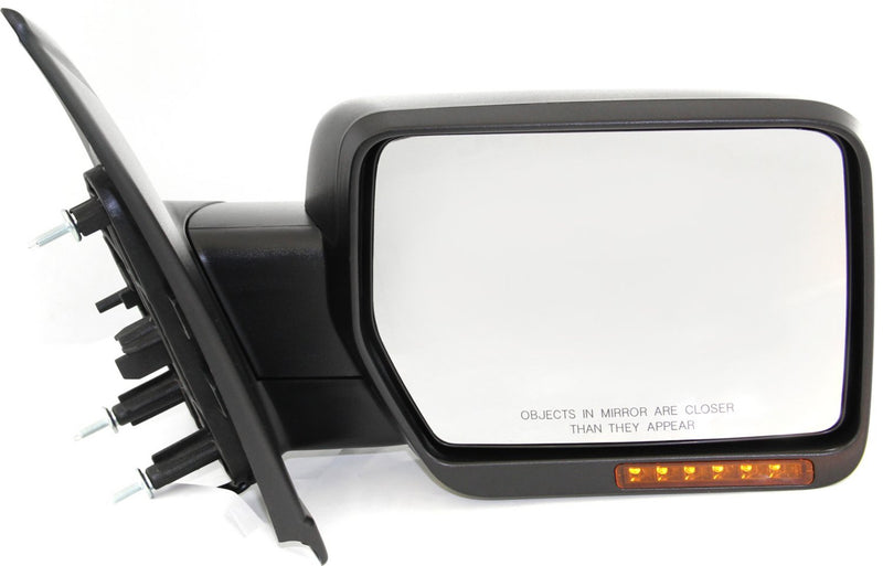 Driver and Passenger Side Mirrors, Power, Heated, Manual Folding, Textured Black, In-housing Signal Light, Standard Type, with Reflector, 2009 To 2010 Style | FO1320349,FO1321349