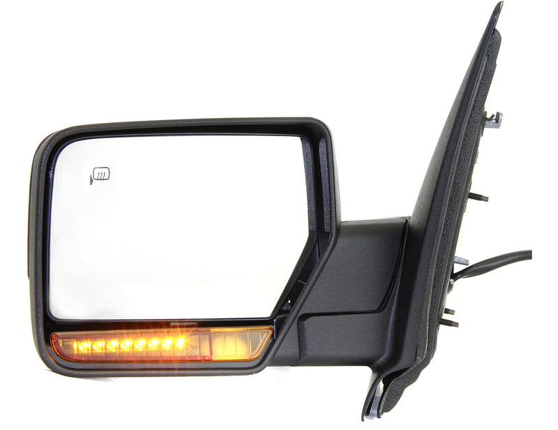 Driver and Passenger Side Non-Towing Mirrors, Power, Manual Folding, Heated, Textured Black, In-housing Signal Light, With memory, With Puddle Light, Without Auto-Dimming | FO1320363,FO1321363