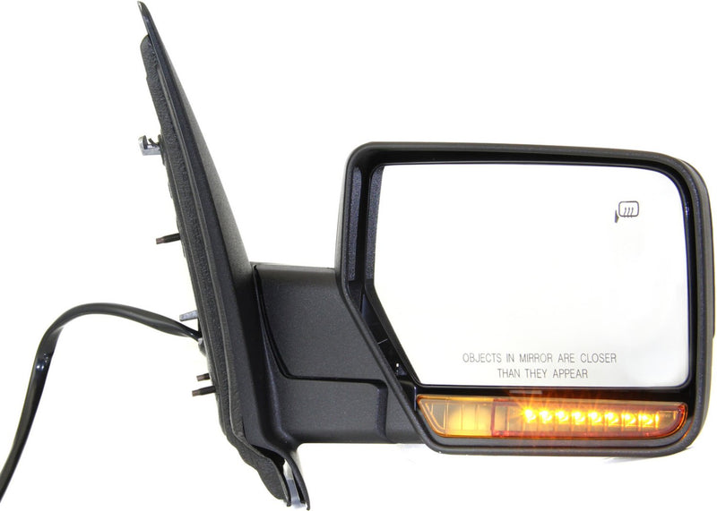 Driver and Passenger Side Non-Towing Mirrors, Power, Manual Folding, Heated, Textured Black, In-housing Signal Light, With memory, With Puddle Light, Without Auto-Dimming | FO1320363,FO1321363