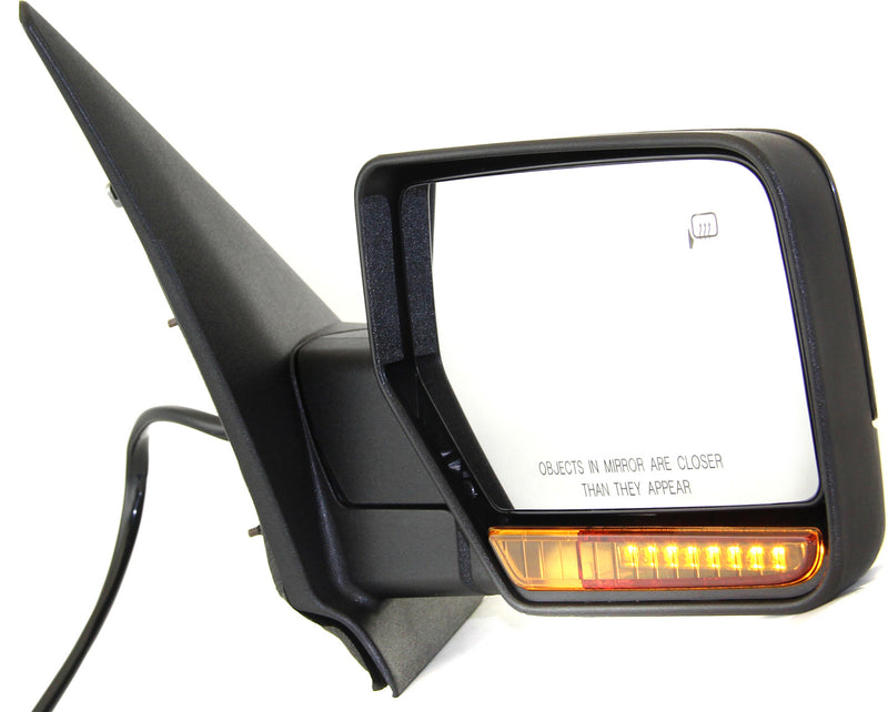 Driver and Passenger Side Non-Towing Mirrors, Power, Manual Folding, Heated, Textured Black, In-housing Signal Light, With memory, With Puddle Light, Without Auto-Dimming | FO1320363,FO1321363
