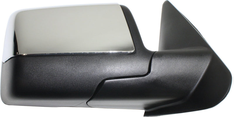 Driver and Passenger Side Mirrors, Manual Adjust, Manual Folding, Non-Heated, Chrome, Without Signal Light, Without memory, Without Puddle Light, Without Auto-Dimming, Without Blind Spot Feature