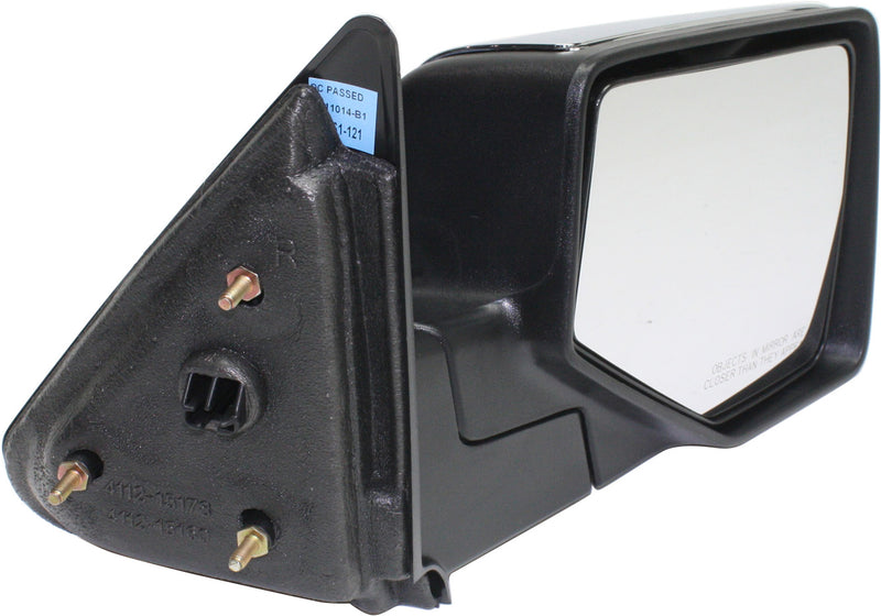 Driver and Passenger Side Mirrors, Manual Adjust, Manual Folding, Non-Heated, Chrome, Without Signal Light, Without memory, Without Puddle Light, Without Auto-Dimming, Without Blind Spot Feature