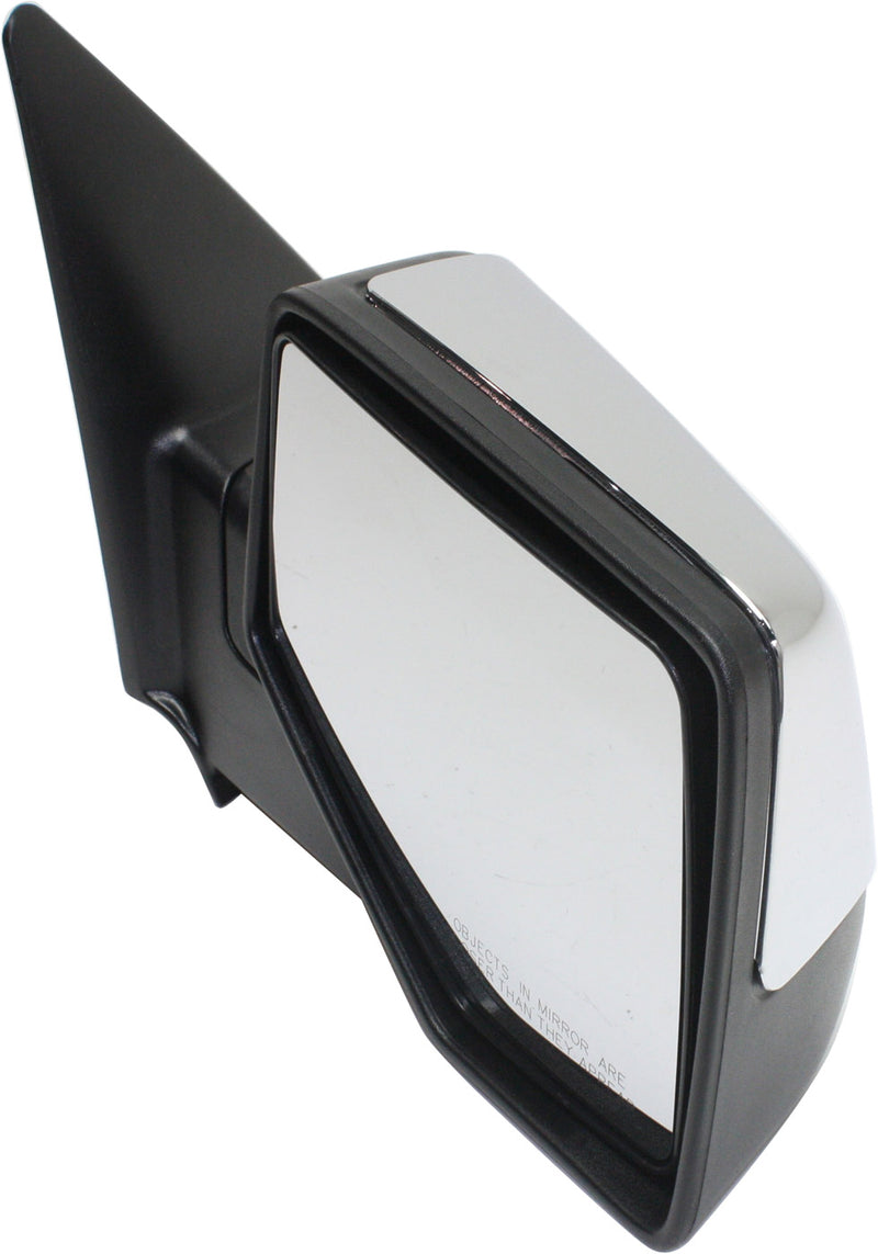 Driver and Passenger Side Mirrors, Manual Adjust, Manual Folding, Non-Heated, Chrome, Without Signal Light, Without memory, Without Puddle Light, Without Auto-Dimming, Without Blind Spot Feature