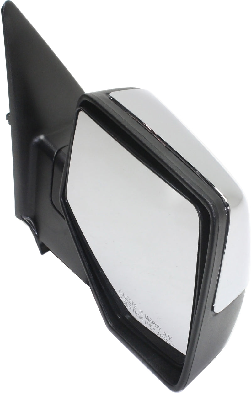 Driver and Passenger Side Mirrors, Power, Manual Folding, Non-Heated, Chrome, Without Signal Light, Without memory, Without Puddle Light, Without Auto-Dimming, Without Blind Spot Feature
