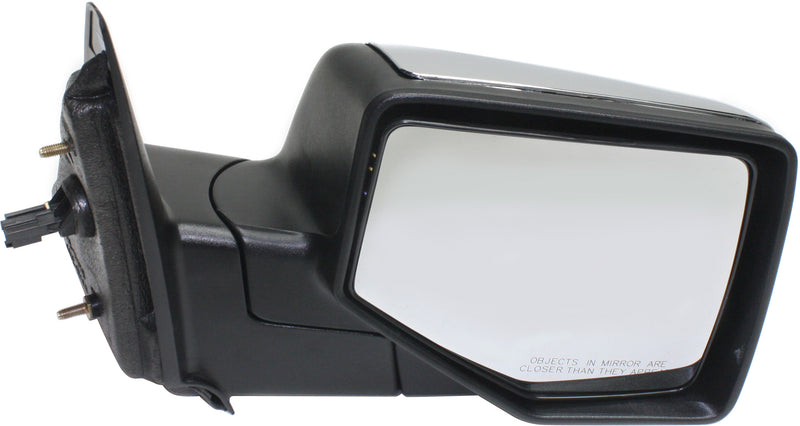 Driver and Passenger Side Mirrors, Power, Manual Folding, Non-Heated, Chrome, Without Signal Light, Without memory, Without Puddle Light, Without Auto-Dimming, Without Blind Spot Feature