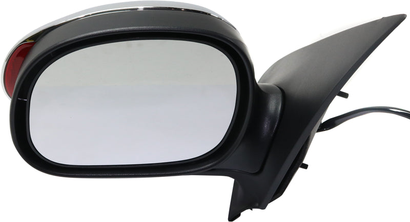 Driver and Passenger Side Non-Towing Mirrors, Power, Manual Folding, Non-Heated, Chrome, In-housing Signal Light, Without memory, Without Puddle Light, Without Auto-Dimming