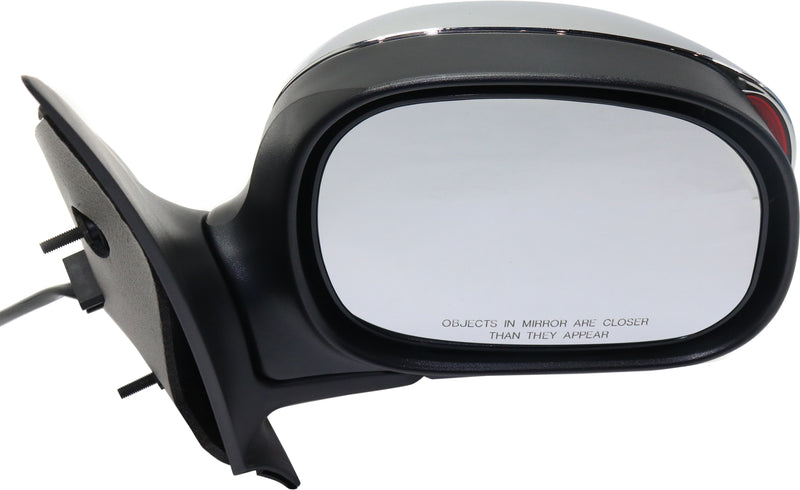 Driver and Passenger Side Non-Towing Mirrors, Power, Manual Folding, Non-Heated, Chrome, In-housing Signal Light, Without memory, Without Puddle Light, Without Auto-Dimming