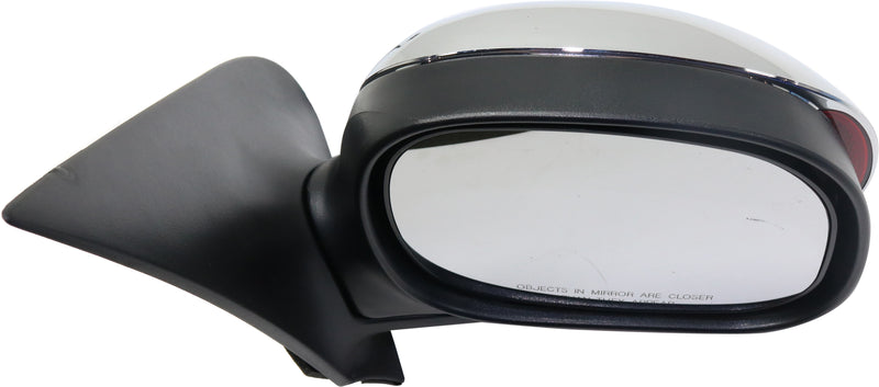 Driver and Passenger Side Non-Towing Mirrors, Power, Manual Folding, Non-Heated, Chrome, In-housing Signal Light, Without memory, Without Puddle Light, Without Auto-Dimming