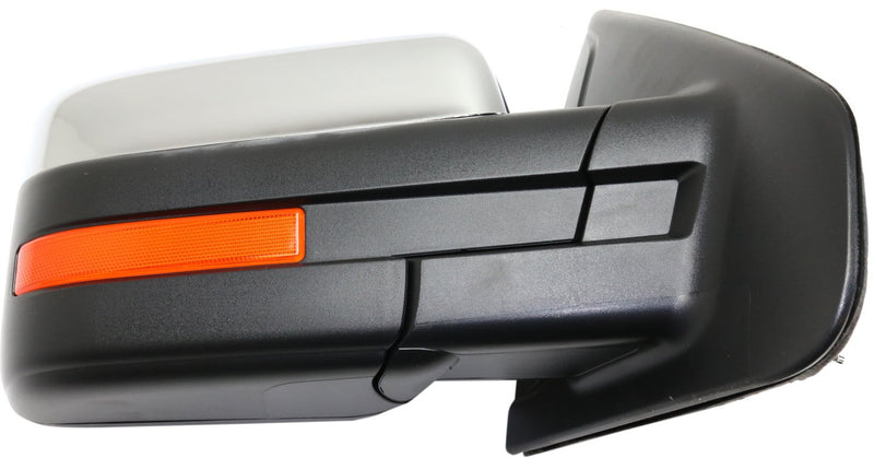 Driver and Passenger Side Mirrors, Power, Heated, Manual Folding, Chrome, Standard Type, with Reflector | FO1321355,FO1320355