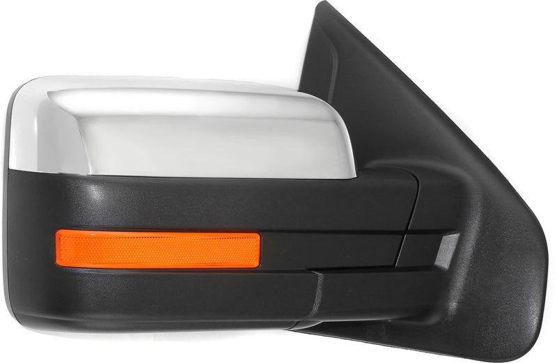 Driver and Passenger Side Mirrors, Power, Heated, Manual Folding, Chrome, Standard Type, with Reflector | FO1321355,FO1320355