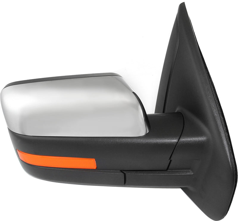 Driver and Passenger Side Mirrors, Power, Heated, Manual Folding, Chrome, Standard Type, with Reflector | FO1321355,FO1320355