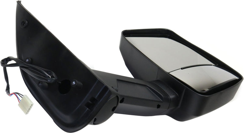 Driver and Passenger Side Towing Mirrors, Power, Manual Folding, Heated, Textured Black, Without Signal Light, Without memory, Without Puddle Light, Without Auto-Dimming