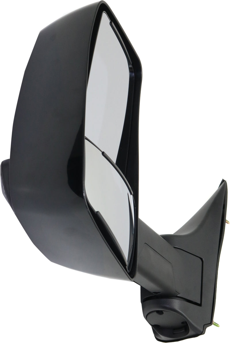 Driver and Passenger Side Towing Mirrors, Manual Adjust, Manual Folding, Non-Heated, Paintable, In-housing Signal Light, Without memory, Without Puddle Light, Without Auto-Dimming