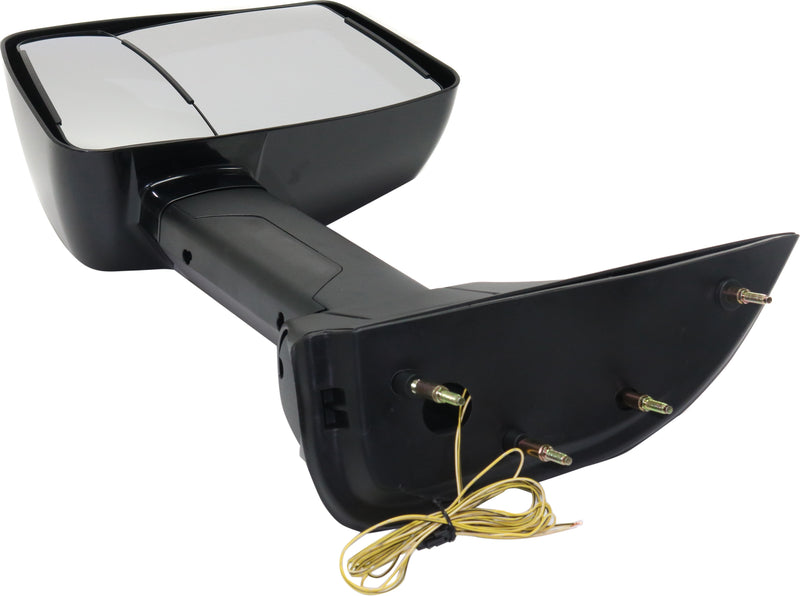 Driver and Passenger Side Towing Mirrors, Manual Adjust, Manual Folding, Non-Heated, Paintable, In-housing Signal Light, Without memory, Without Puddle Light, Without Auto-Dimming