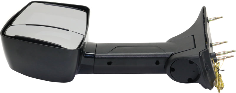 Driver and Passenger Side Towing Mirrors, Manual Adjust, Manual Folding, Non-Heated, Paintable, In-housing Signal Light, Without memory, Without Puddle Light, Without Auto-Dimming