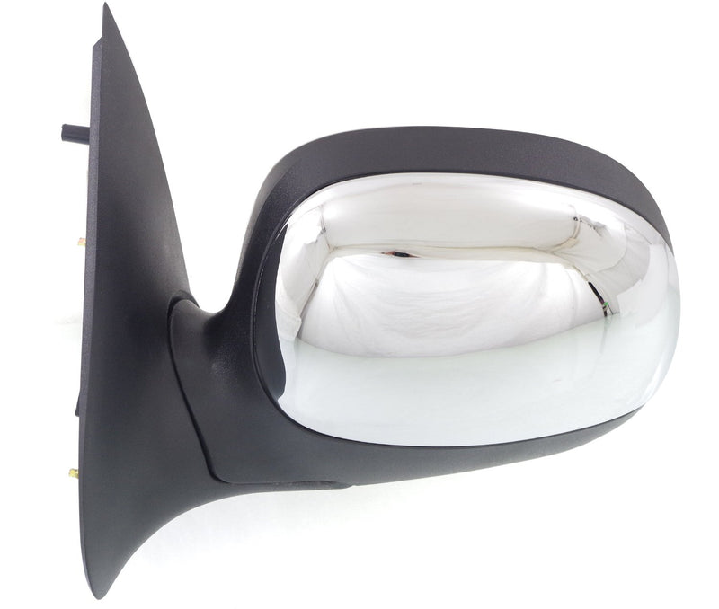 Driver and Passenger Side Non-Towing Mirrors, Manual Adjust, Manual Folding, Non-Heated, Chrome, Without Signal Light, Without memory, Without Puddle Light, Without Auto-Dimming | FO1320188,FO1321188