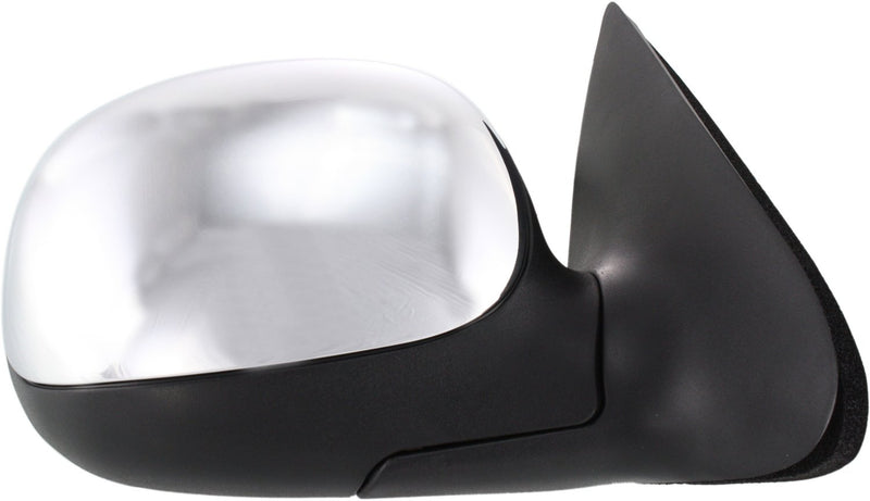 Driver and Passenger Side Non-Towing Mirrors, Manual Adjust, Manual Folding, Non-Heated, Chrome, Without Signal Light, Without memory, Without Puddle Light, Without Auto-Dimming | FO1320188,FO1321188