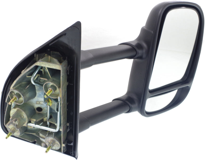 Driver and Passenger Side Towing Mirrors, Manual Adjust, Manual Folding, Non-Heated, Textured Black, Without Signal Light, Without memory, Without Puddle Light, Without Auto-Dimming | FO1320195,FO1321195