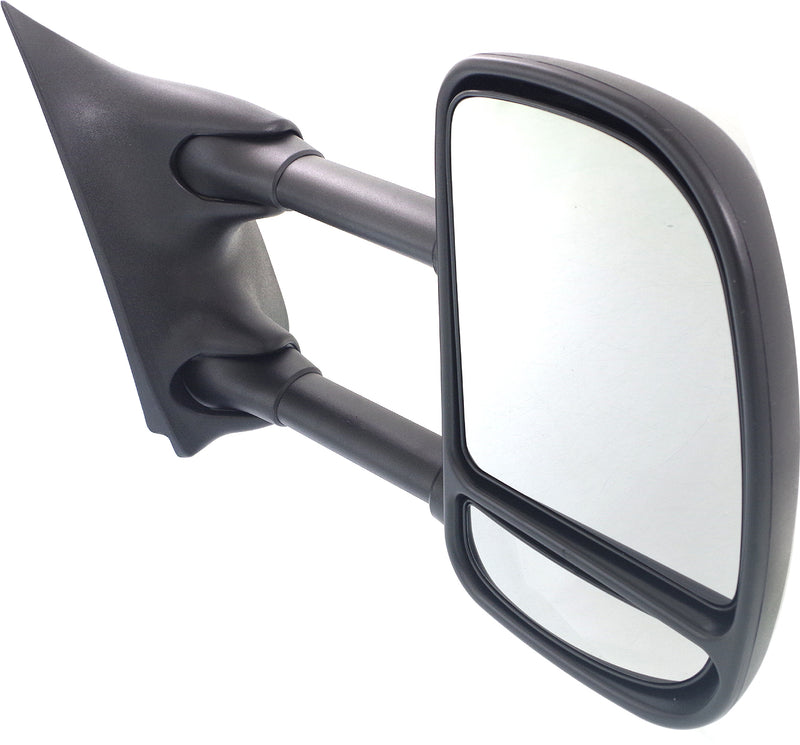 Driver and Passenger Side Towing Mirrors, Manual Adjust, Manual Folding, Non-Heated, Textured Black, Without Signal Light, Without memory, Without Puddle Light, Without Auto-Dimming | FO1320195,FO1321195