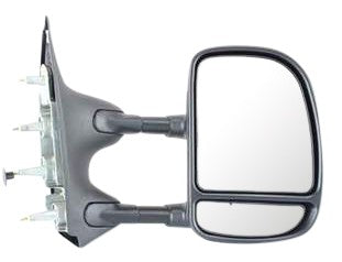 Driver and Passenger Side Towing Mirrors, Manual Adjust, Manual Folding, Non-Heated, Textured Black, Without Signal Light, Without memory, Without Puddle Light, Without Auto-Dimming | FO1321238,FO1320238