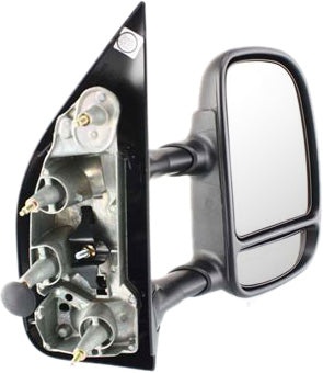 Driver and Passenger Side Towing Mirrors, Manual Adjust, Manual Folding, Non-Heated, Textured Black, Without Signal Light, Without memory, Without Puddle Light, Without Auto-Dimming | FO1321238,FO1320238