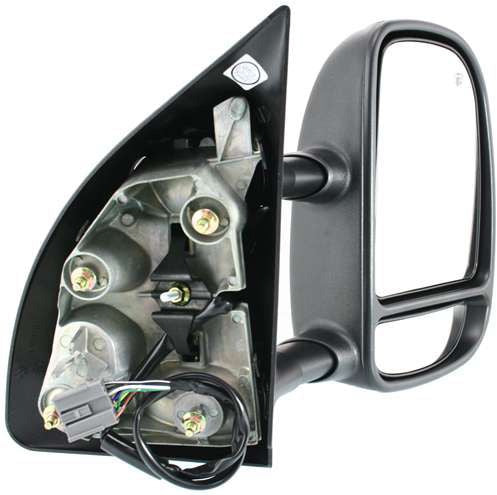 Driver and Passenger Side Towing Mirror, Power, Manual Folding, Heated, Chrome, In-housing Signal Light, Without memory, Without Puddle Light, Without Auto-Dimming, With Blind Spot Glass | FO1320269,FO1320268,FO1326107,FO1321269,FO1321268,FO1327107