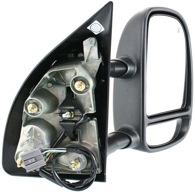 Driver and Passenger Side Towing Mirror, Power, Manual Folding, Heated, Chrome, In-housing Signal Light, Without memory, Without Puddle Light, Without Auto-Dimming, With Blind Spot Glass | FO1320269,FO1320268,FO1326107,FO1321269,FO1321268,FO1327107