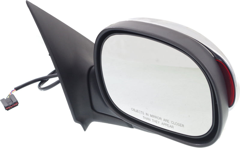 Driver and Passenger Side Non-Towing Mirrors, Power, Manual Folding, Non-Heated, Chrome, In-housing Signal Light, Without memory, Without Puddle Light, Without Auto-Dimming | FO1320222,FO1321222