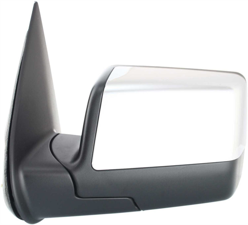 Driver and Passenger Side Mirrors, Manual Adjust, Manual Folding, Non-Heated, Chrome, Without Signal Light, Without memory, Without Puddle Light, Without Auto-Dimming, Without Blind Spot Feature