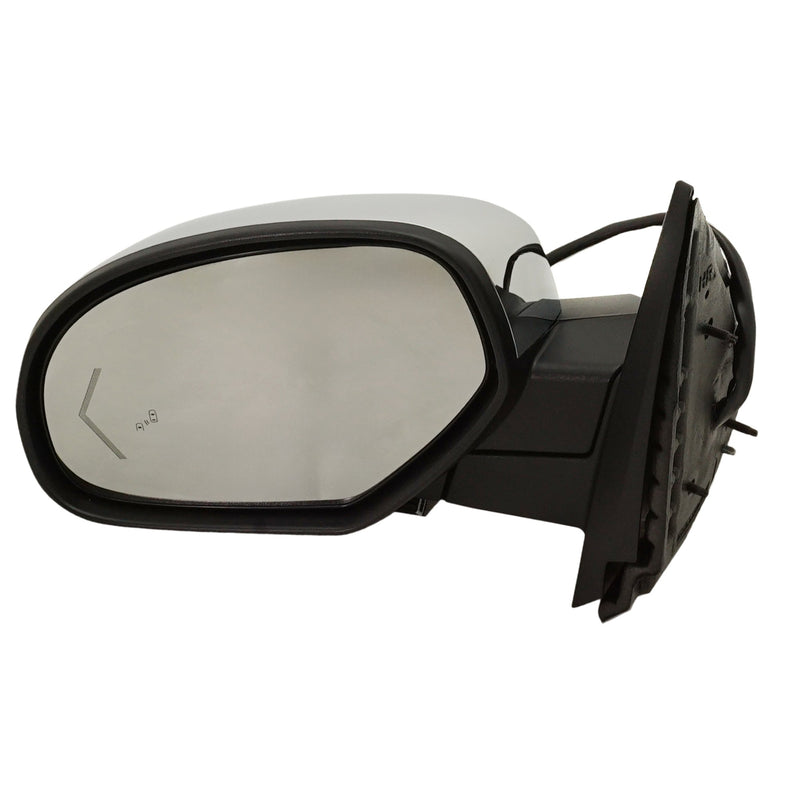 Driver and Passenger Side Mirrors, Power, Heated, Power Folding, Chrome, In-glass Signal Light, with Blind Spot Detection in Glass